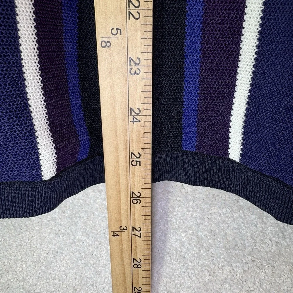 PJ Paul Jones Men's M Vintage Knit Blue Purple White Short Sleeve Sweater New!